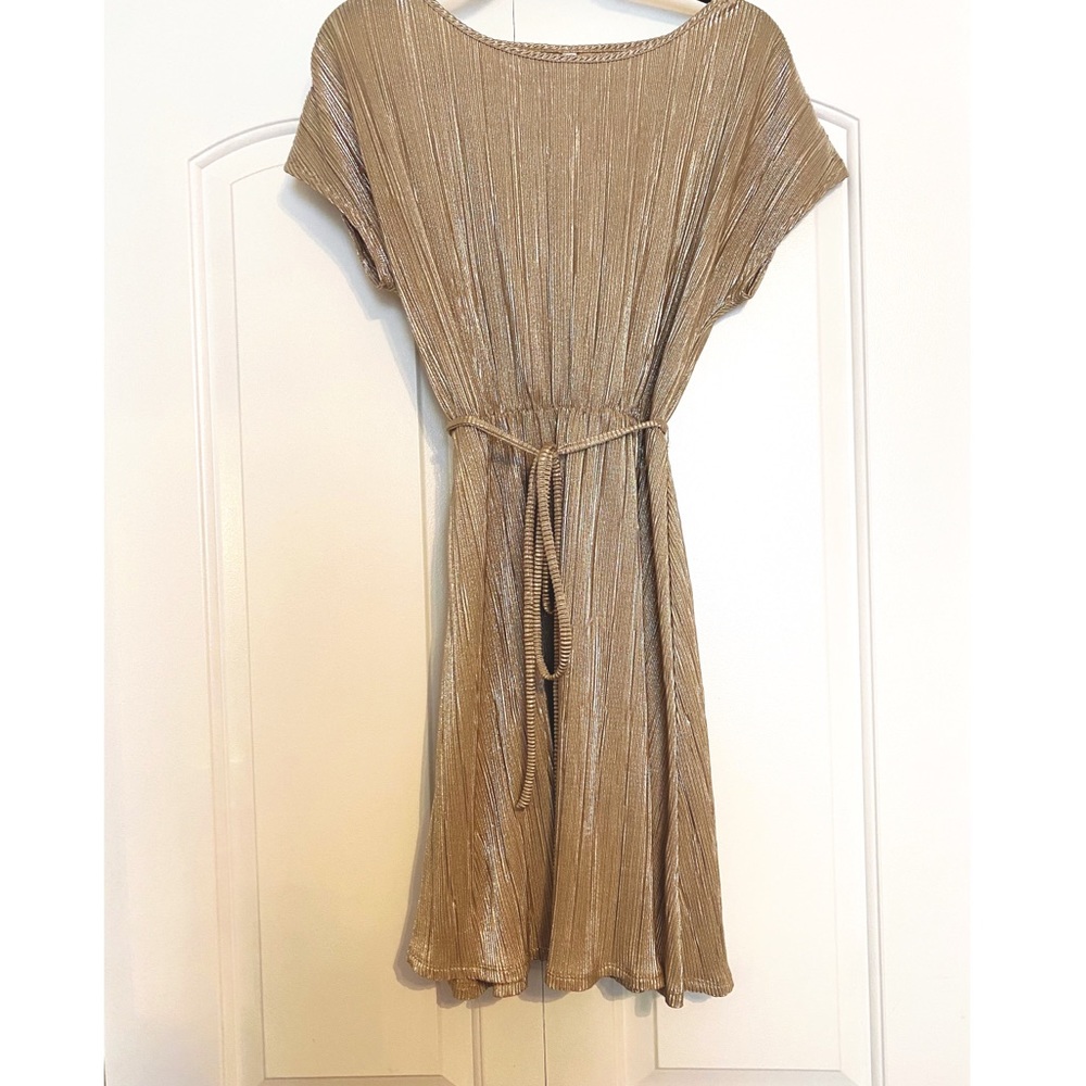✨ Metallic Tie Waist Dress ✨ - Picture 1 of 4